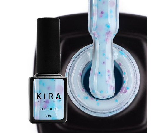Изображение 2 Гель-лак Kira Nails Yoghurt Boom! №007 (голубой мармелад с неоновыми блестками, йогурт), 6 мл, Объем (мл, г): 6, Цвет: 007
