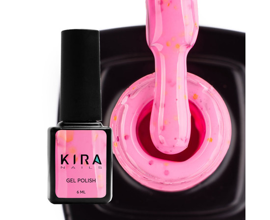 Изображение 2 Гель-лак Kira Nails Yoghurt Boom! №010 (малиновая полоса с неоновыми блестками, йогурт), 6 мл, Объем (мл, г): 6, Цвет: 010