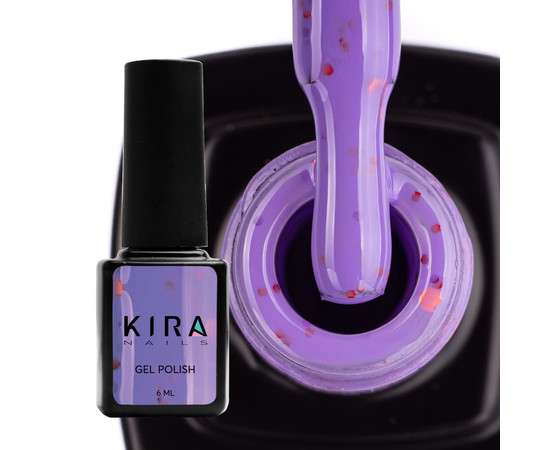 Изображение 2 Гель-лак Kira Nails Yoghurt Boom! №012 (черничное мороженое с неоновыми блестками, йогурт), 6 мл, Объем (мл, г): 6, Цвет: 012
