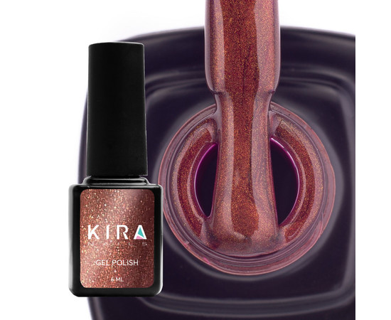 Зображення 2 Гель-лак Kira Nails Cat Eye №002 (винно-золотий, магнітний), 6 мл, Об'єм (мл, г): 6, Колір: 002