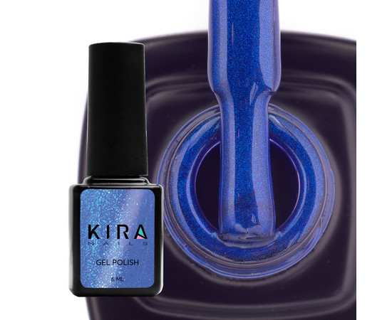 Зображення 2 Гель-лак Kira Nails Cat Eye №008 (насичений синій, магнітний), 6 мл, Об'єм (мл, г): 6, Колір: 008