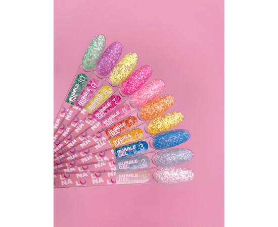 Зображення 4 Гель з блискітками для нігтів LUNAMoon Bubble Gel №1, 5 мл, Об'єм (мл, г): 5, Колір: 01