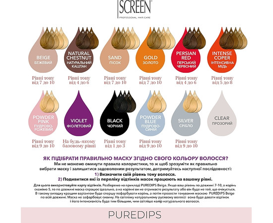 Зображення 2 Поживна маска для волосся, що тонує, Screen Puredips Nourishing Color Mask Black, 200 мл, Об'єм (мл, г): 200, Колір: Black