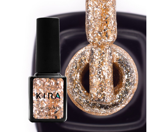Зображення 2 Гель-лак Kira Nails Shine Bright №005 (золото з блискітками), 6 мл, Об'єм (мл, г): 6, Колір: 005