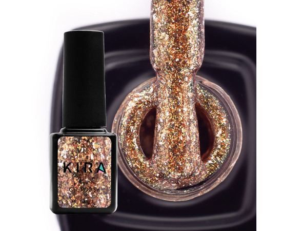 Зображення 2 Гель-лак Kira Nails Shine Bright №006 (бронза з блискітками), 6 мл, Об'єм (мл, г): 6, Колір: 006