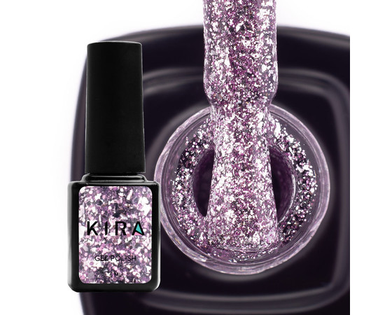 Изображение 2 Гель-лак Kira Nails Shine Bright №009 (сиреневый с блестками), 6 мл, Объем (мл, г): 6, Цвет: 009