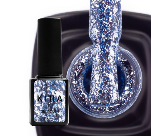 Зображення 2 Гель-лак Kira Nails Shine Bright №010 (блакитний з блискітками), 6 мл, Об'єм (мл, г): 6, Колір: 010