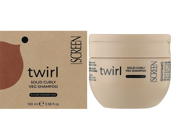 Зображення 2 Твердий шампунь для кучерявого волосся Screen Purest Twirl Solid Curly Veg Shampoo, 100 мл