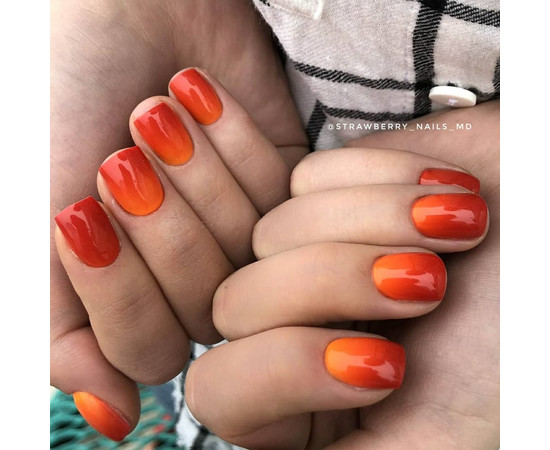 Зображення 3 Термо гель-лак Kira Nails №T08 (приглушений червоний, при нагріванні кислотно-помаранчевий), 6 мл, Об'єм (мл, г): 6, Колір: 008