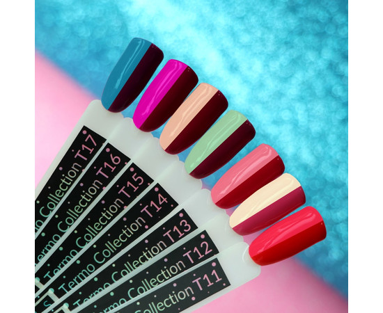 Зображення 2 Термо гель-лак Kira Nails №T15 (рожево-малиновий, при нагріванні світлий, персиково-рожевий), 6 мл, Об'єм (мл, г): 6, Колір: 015