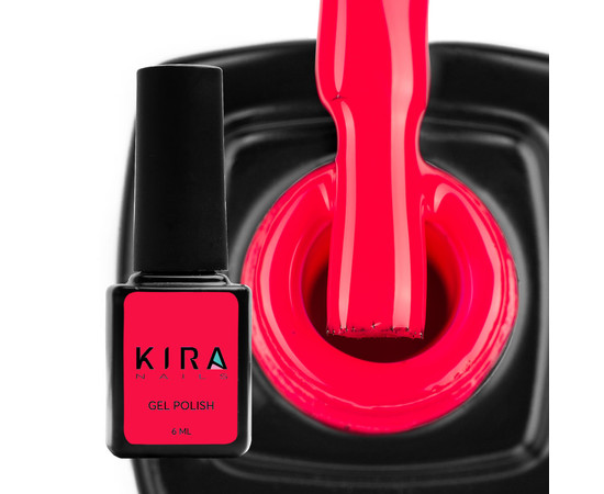 Зображення 2 Гель-лак Kira Nails №176 (теплий неоновий рожевий, емаль), 6 мл, Об'єм (мл, г): 6, Колір: 176