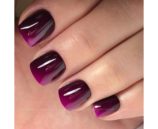 Изображение 3 Термо гель-лак Kira Nails №T01 (темно-баклажановый, при нагревании темная фуксия), 6 мл, Объем (мл, г): 6, Цвет: 001