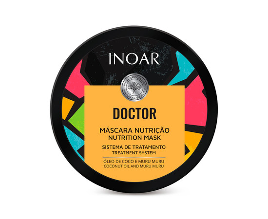 Изображение 3 Маска лечение волос масло Кокоса и Арганы Inoar Doctor Nutrition Mask, 250 г