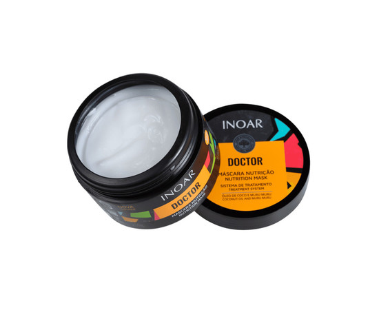 Изображение 2 Маска лечение волос масло Кокоса и Арганы Inoar Doctor Nutrition Mask, 250 г