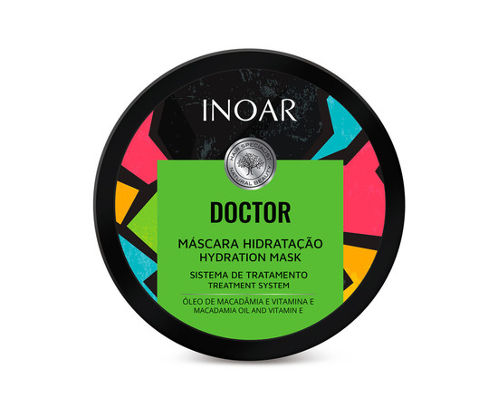 Зображення 3 Маска лікування волосся Олія Льну та Вітамін Е Inoar Doctor Hydration Mask, 250 г
