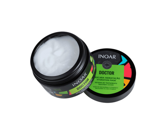 Зображення 2 Маска лікування волосся Олія Льну та Вітамін Е Inoar Doctor Hydration Mask, 250 г