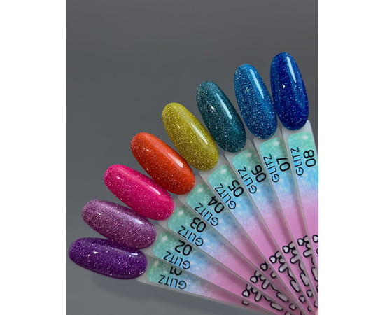 Зображення 4 Гель-лак Toki-Toki Glitz GZ06 синьо-зелений, 5 мл, Об'єм (мл, г): 5, Колір: 06