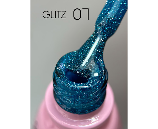 Зображення 2 Гель-лак Toki-Toki Glitz GZ07 блакитний, 5 мл, Об'єм (мл, г): 5, Колір: 07