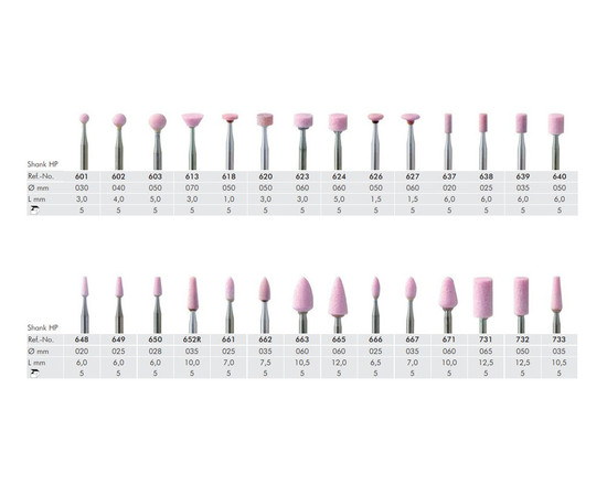 Зображення 2 Фреза корундова Meisinger куля рожева 11 мм, робоча частина 17 мм, 744/110