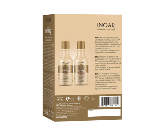 Зображення 4 Безсульфатний шампунь та кондиціонер «Абсолютне зволоження» після кератину-ботексу, Inoar Day Moist, 2х250 ml