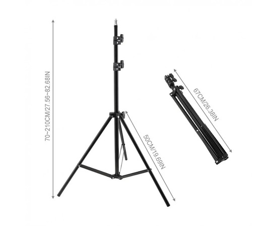 Зображення 3 Штатив (тринога, трипод) розкладний для кільцевої лампи 67-210 см