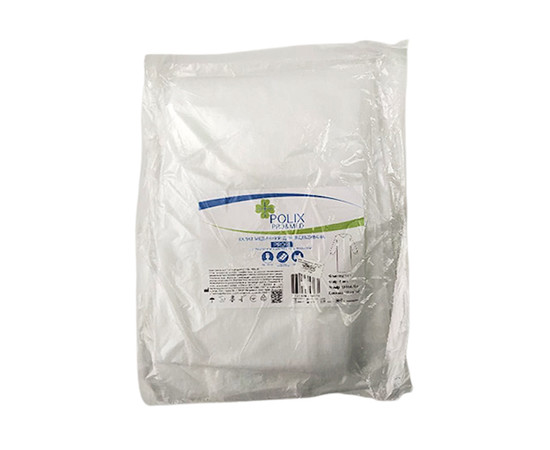 Изображение 2 Халат одноразовый медицинский с трикотажным манжетом Polix Pro&Med (1 шт/пачка) L/XL белый