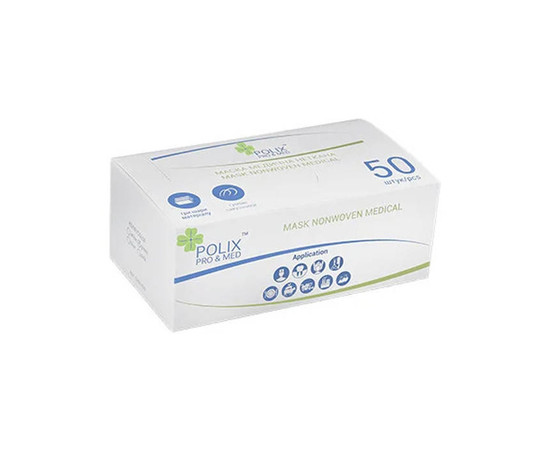 Зображення 2 Маска медична Polix Pro&Med (50 шт/пачка) блакитна