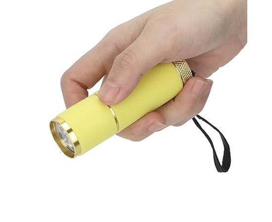 Зображення 4 Ультрафіолетовий ліхтарик для фіксації гель-лака і страз 9 LED, жовтий