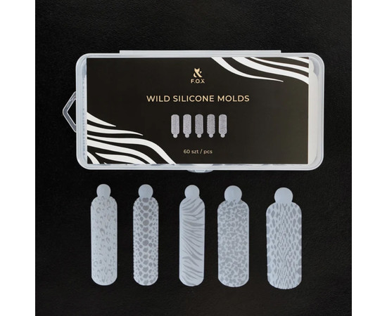 Зображення 2 Багаторазові силіконові форми для дизайну нігтів F.O.X Wild Silicone Molds, 60 шт