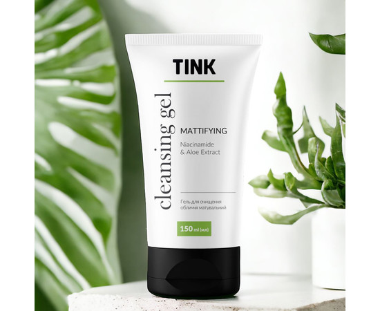 Зображення 5 Гель для очищення обличчя матувальний з ніацинамідом та екстрактом алое Tink Cleansing Gel, 150 мл