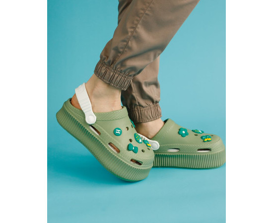 Зображення 3 Медичні жіночі сабо Eva оливково-білі р. 36, "БІЛИЙ ХАЛАТ" 493-518-929, Розмір: 36, Цвет: оливково-білий