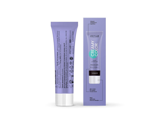 Зображення 5 Фарба для брів та вій Joly:Lab Creamy Color чорна, 15 мл, Об'єм (мл, г): 15, Колір: чорний