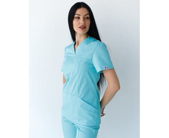Зображення 2 Медична сорочка жіноча Топаз ментол р. 44, "БІЛИЙ ХАЛАТ" 433-441-705, Розмір: 44, Цвет: ментол