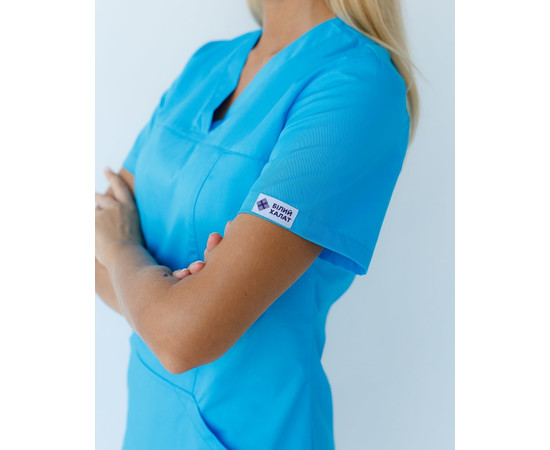 Зображення 2 Медична сорочка жіноча Топаз кобальт р. 46, "БІЛИЙ ХАЛАТ" 164-439-705, Розмір: 46, Цвет: кобальт