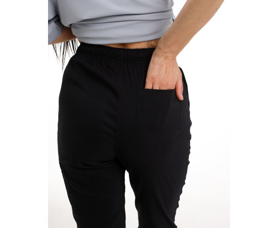 Зображення 5 Медичні штани жіночі джогери стрейч чорні р. 44, "БІЛИЙ ХАЛАТ" 501-321-730, Розмір: 44, Цвет: чорний