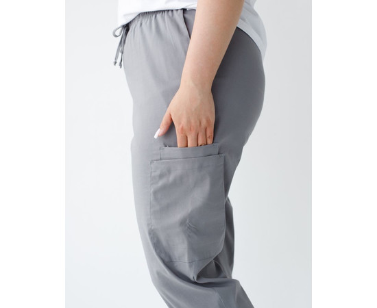 Зображення 4 Медичні штани жіночі джогери стрейч сірі +SIZE р. 60, "БІЛИЙ ХАЛАТ" 503-328-758, Розмір: 60, Цвет: сірий