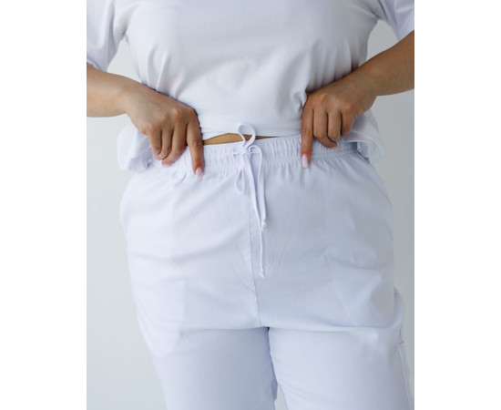 Зображення 3 Медичні штани жіночі джогери стрейч білі +SIZE р. 60, "БІЛИЙ ХАЛАТ" 501-324-730, Розмір: 60, Цвет: білий