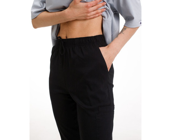 Зображення 4 Медичні штани жіночі джогери стрейч чорні р. 44, "БІЛИЙ ХАЛАТ" 501-321-730, Розмір: 44, Цвет: чорний