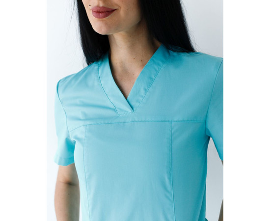 Зображення 3 Медична сорочка жіноча Топаз ментол р. 48, "БІЛИЙ ХАЛАТ" 433-441-705, Розмір: 48, Цвет: ментол