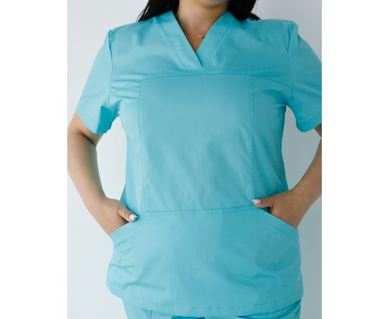 Зображення 6 Медичний костюм жіночий Топаз ментол +SIZE р. 58, "БІЛИЙ ХАЛАТ" 362-441-705, Розмір: 58, Цвет: ментол