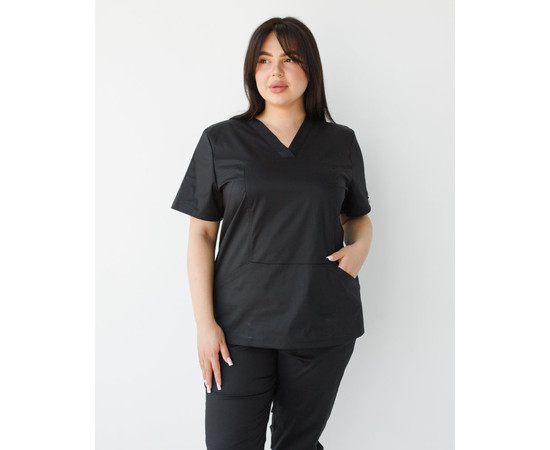 Изображение 3 Медицинский костюм женский Топаз черный NEW +SIZE р. 58, "БЕЛЫЙ ХАЛАТ" 492-321-705, Размер: 58, Цвет: черный
