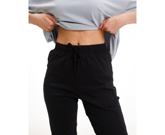 Зображення 3 Медичні штани жіночі джогери стрейч чорні р. 46, "БІЛИЙ ХАЛАТ" 501-321-730, Розмір: 46, Цвет: чорний