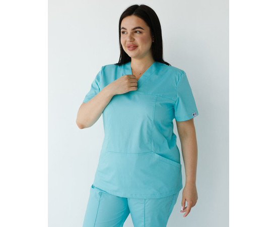 Изображение 3 Медицинский костюм женский Топаз ментол +SIZE р. 60, "БЕЛЫЙ ХАЛАТ" 362-441-705, Размер: 60, Цвет: ментол