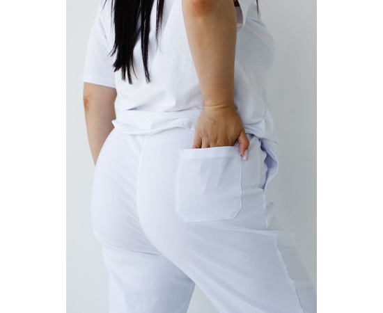Зображення 4 Медичні штани жіночі джогери стрейч білі +SIZE р. 56, "БІЛИЙ ХАЛАТ" 501-324-730, Розмір: 56, Цвет: білий