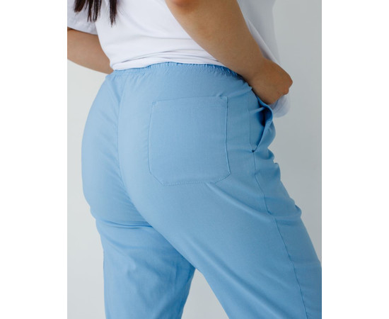 Зображення 4 Медичні штани жіночі джогери стрейч блакитні +SIZE р. 58, "БІЛИЙ ХАЛАТ" 501-333-730, Розмір: 58, Цвет: блакитний