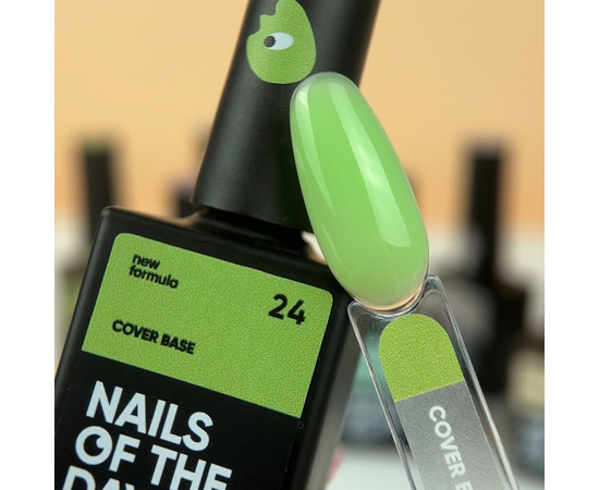 Зображення 3 Nails of the Day Cover base New Formula 24 – салатова камуфлююча база для нігтів, 10 мл, Об'єм (мл, г): 10, Колір: 24