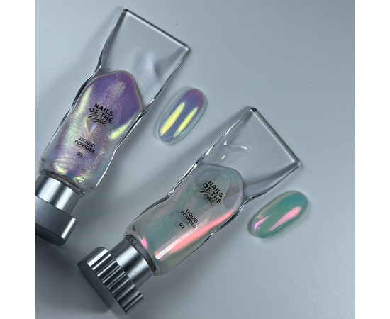 Зображення 5 Рідка втирка Nails of the Day Liquid powder 02 з переливом від зеленого до червоно–рожевого, 5 г