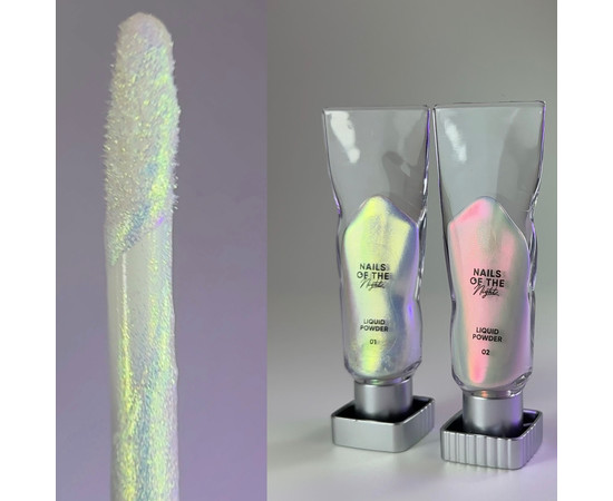Зображення 4 Рідка втирка Nails of the Day Liquid powder 02 з переливом від зеленого до червоно–рожевого, 5 г