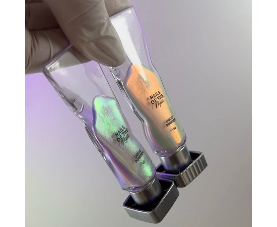 Зображення 8 Рідка втирка Nails of the Day Liquid powder 02 з переливом від зеленого до червоно–рожевого, 5 г