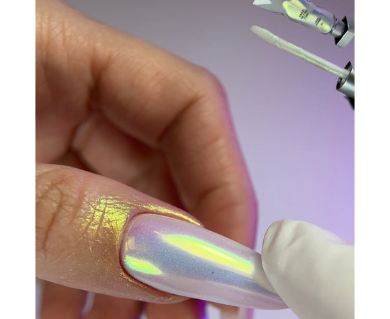 Зображення 7 Рідка втирка Nails of the Day Liquid powder 02 з переливом від зеленого до червоно–рожевого, 5 г